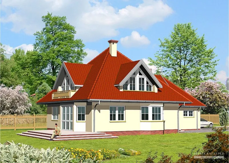 Одноэтажный дом с мансардной крышей