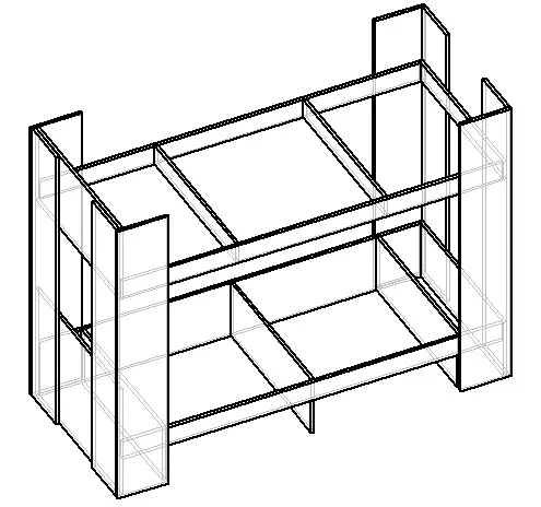 чертеж двухъярусной кровати из лдсп
