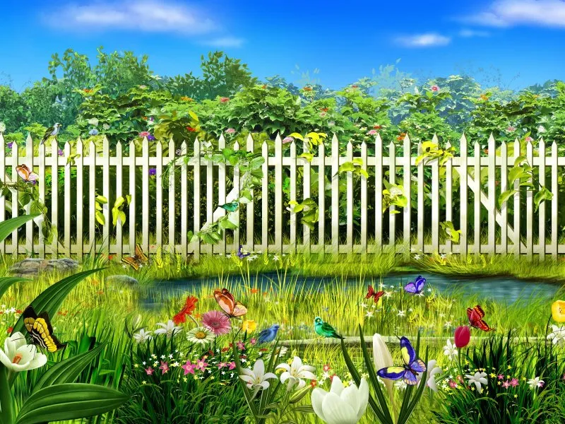 Забор садовый белый