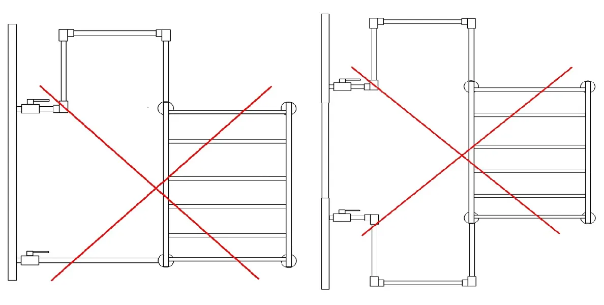 Ошибки монтажа полотенцесушителей - 2