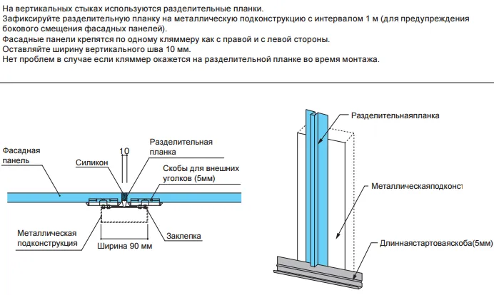 Монтаж вертикальных стыков