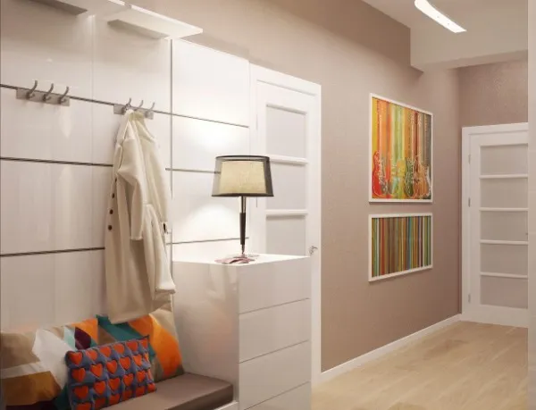 дизайн коридора в квартире в светлых тонах