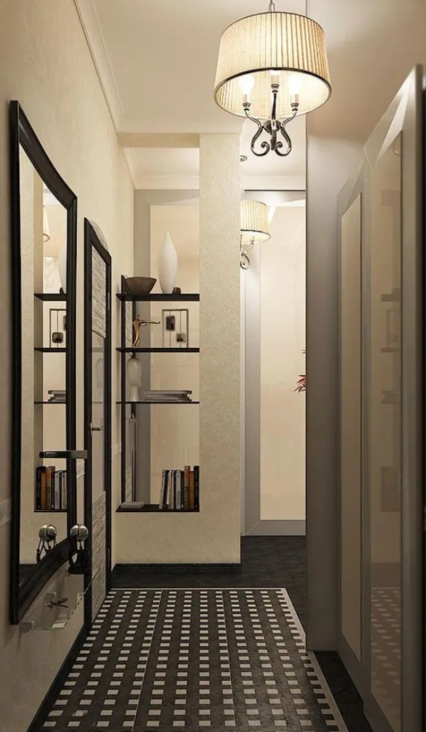 светлые тона в дизайне коридоров однокомнатных квартир