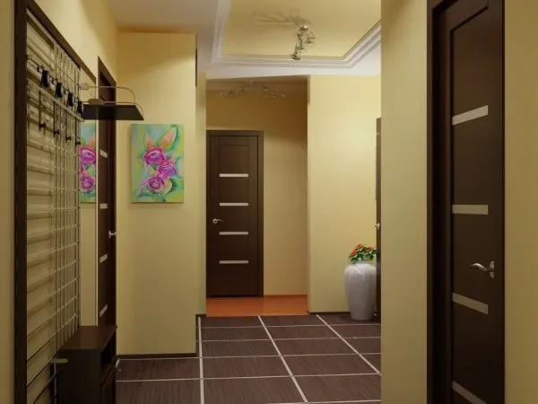 жёлтый дизайн коридора в квартире 