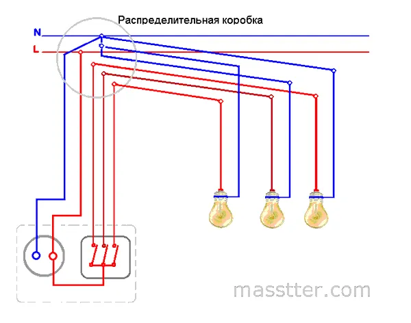 Подключение двойного выключателя с розеткой