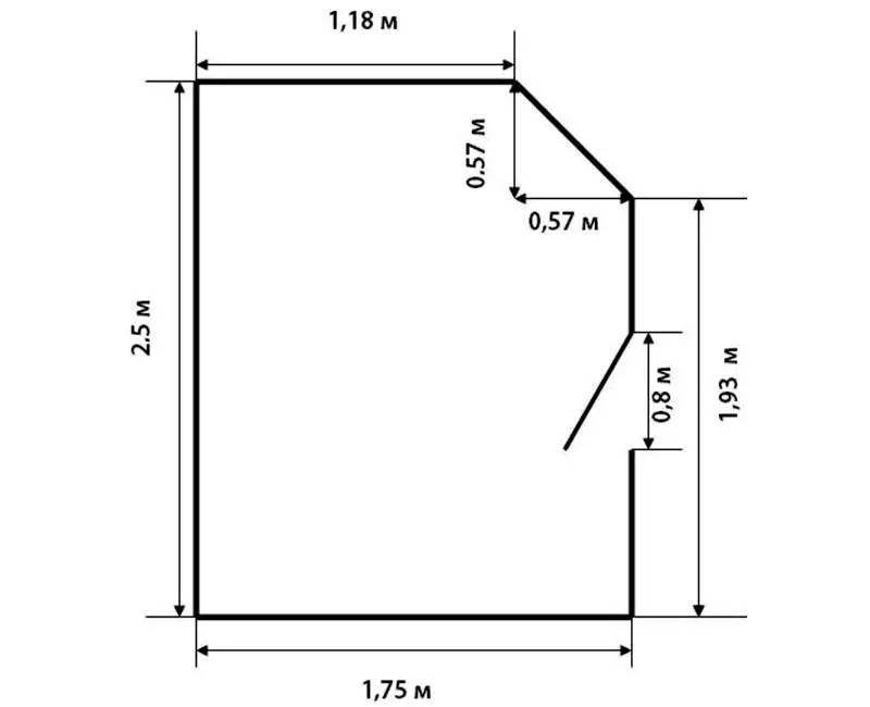 Пример комнаты неправильной формы