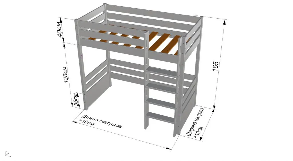 Схема: Кровать чердак для детей