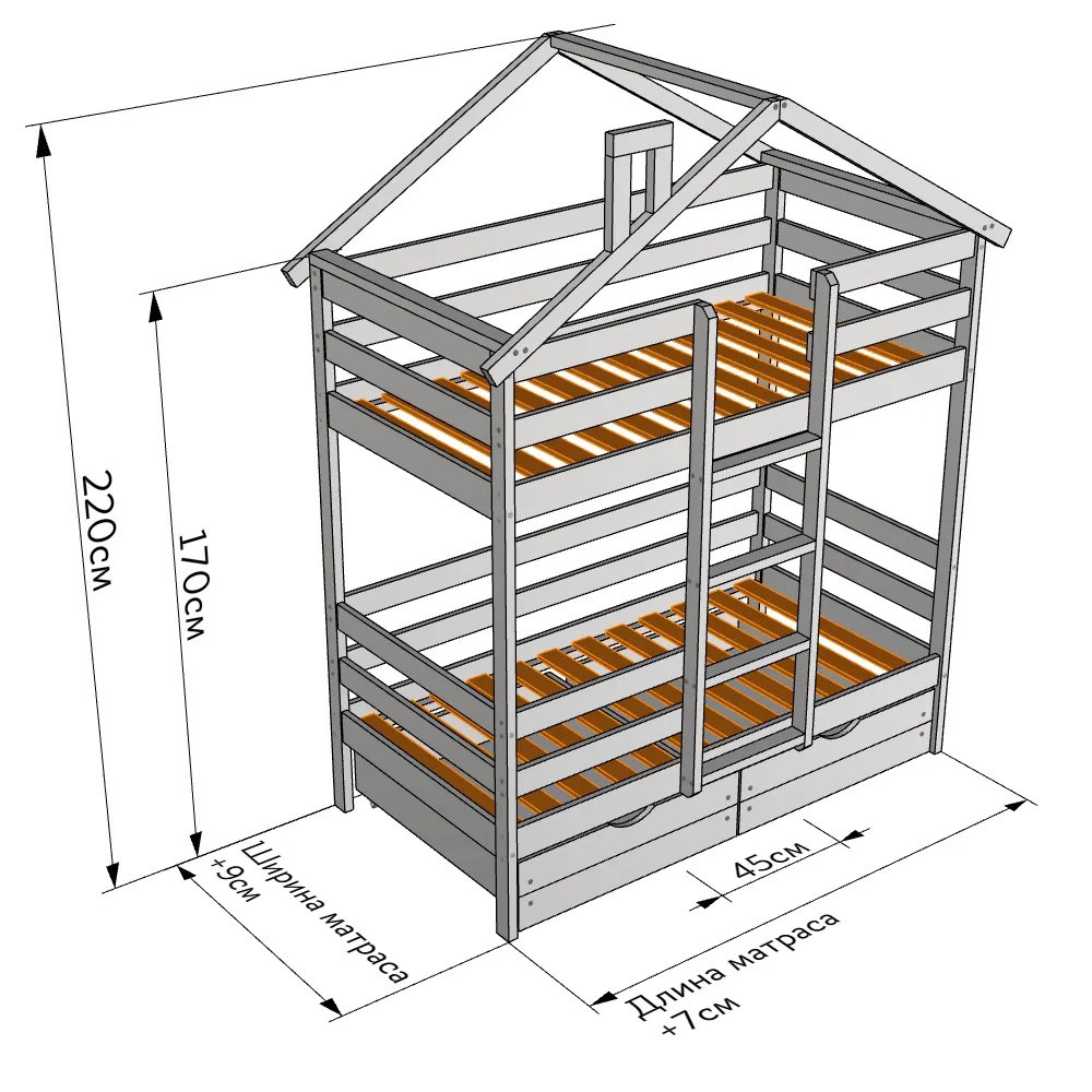 Схема: Кровать домик