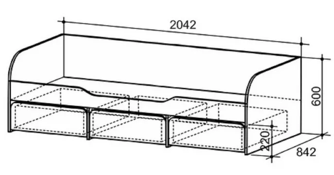 Схема: Детская кровать с ящиками