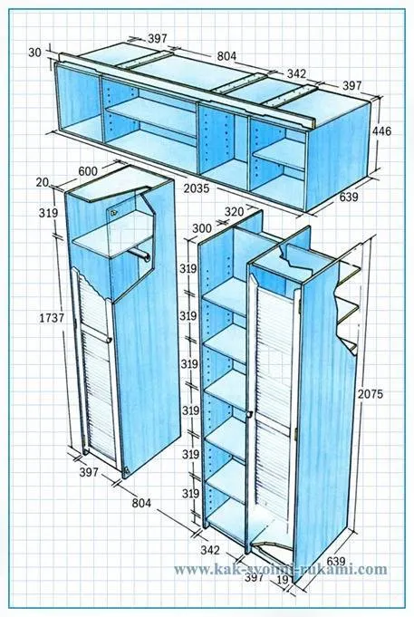 Гардеробная своими руками: фото дизайнов и чертежи проектов