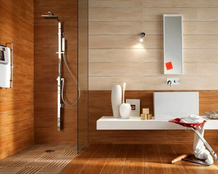 Влагостойкие ДСП изделия успешно используются для оформления ванной комнаты