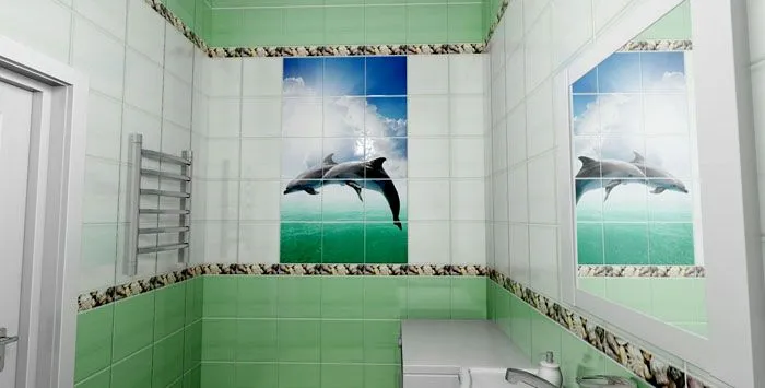 Ванная комната с 3D картинкой