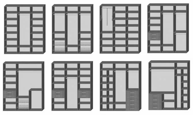 Примеры наполнения з-секционных шкафов