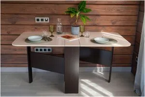 Стол обеденный раскладной Hesby Book 2 венге/дуб млечный Стол обеденный раскладной Book 2– хороший в