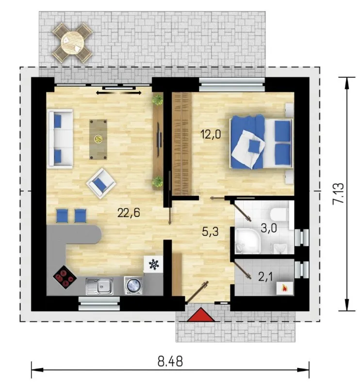 План дома 50 кв м одноэтажный