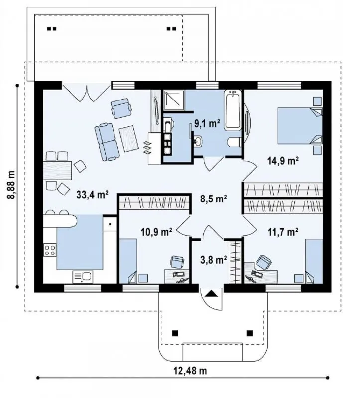 Проекты маленьких одна этажных домов