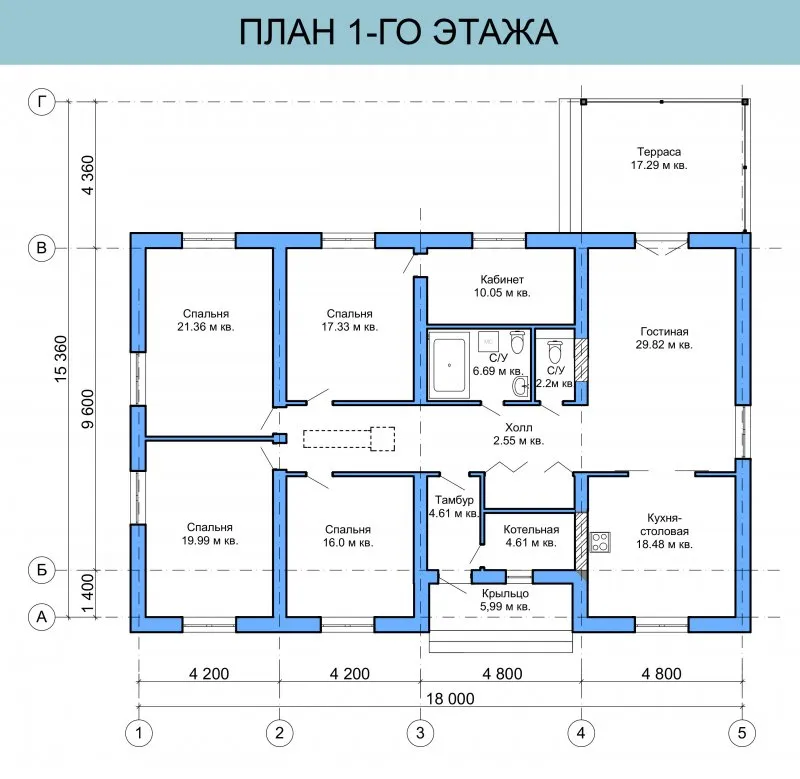 План дома чертеж с размерами одноэтажный