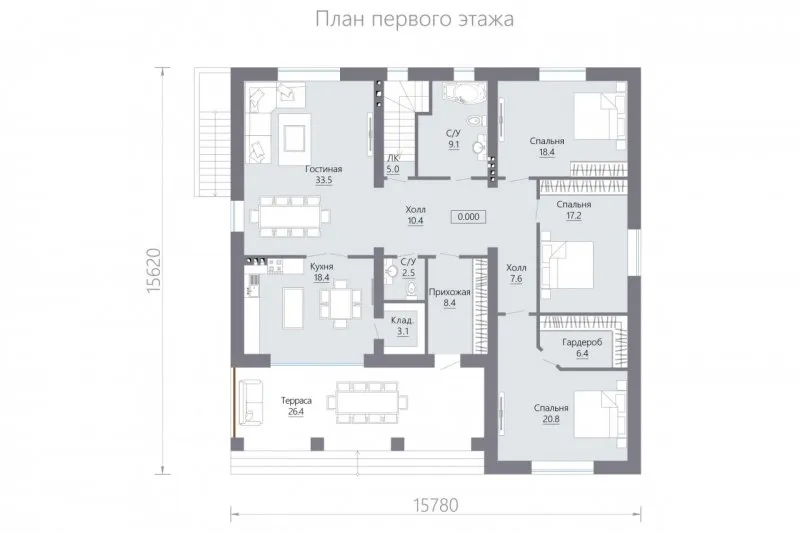 Проекты 1 этажных домов