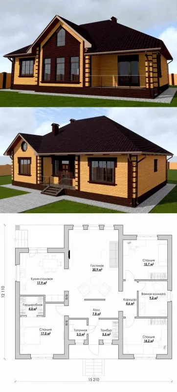 Чертежи одноэтажных домов 7на 10м