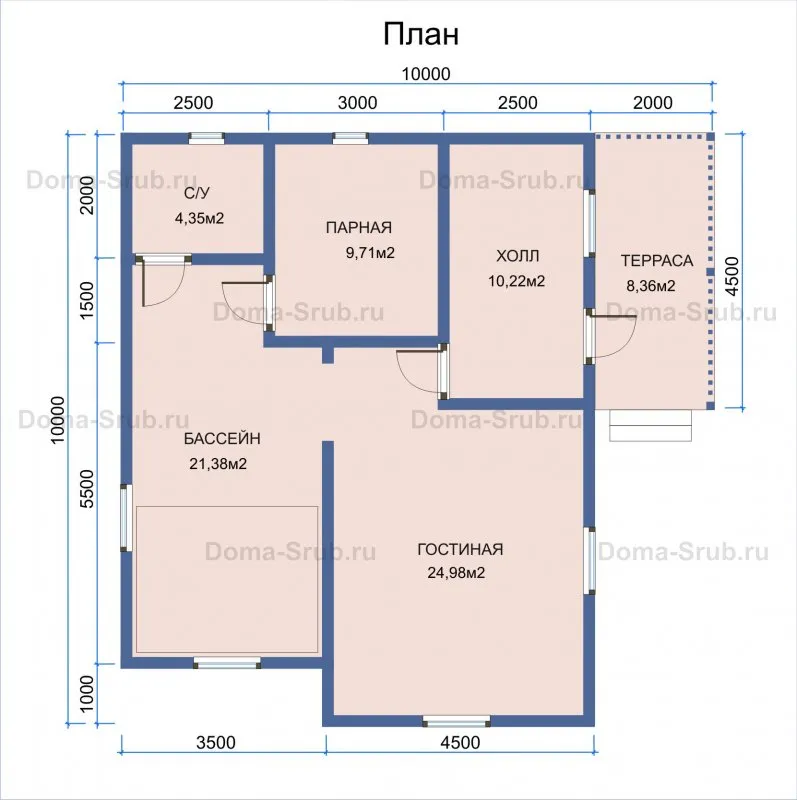 Планировка одноэтажного дома 100-110 кв м