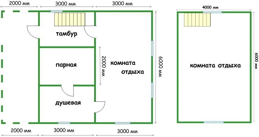 каркасная баня своими руками чертеж 6х6 с мансардой Проекты и фото ? Инструкция по строительству каркасной бани своими руками