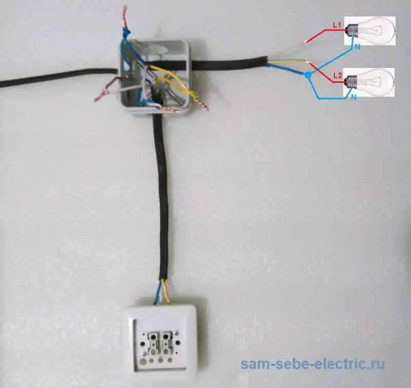 Как собрать двойной выключатель света