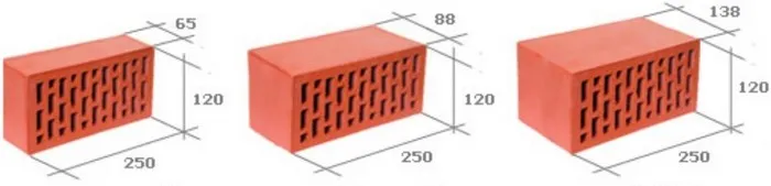 Размеры красного строительного кирпича