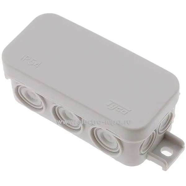 К1677. Коробка Тусо 67091 распаечная пластиковая с мембранами 43х80х35мм IP54 серая (Рувинил Москва)