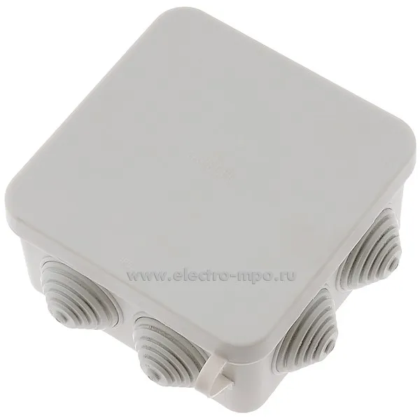 К0808. Коробка КР2604 распаечная пластиковая с сальниками 110х110х54мм IP55 серая (Хегель Россия)