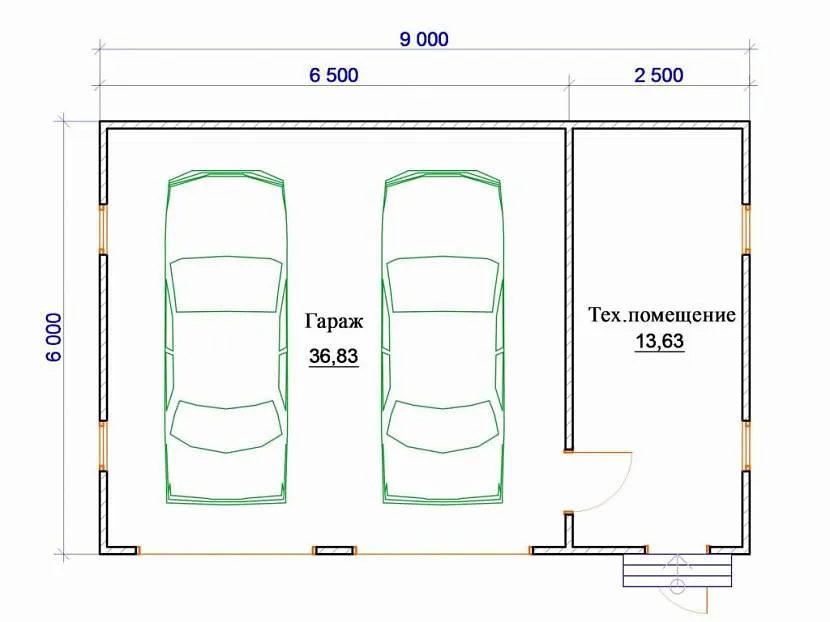проекты гаражей с хозблоком и навесом