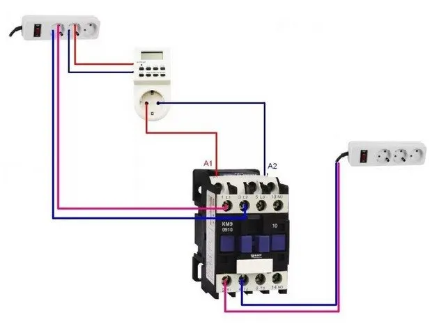 Схема включения магнитного пускателя с тепловым реле