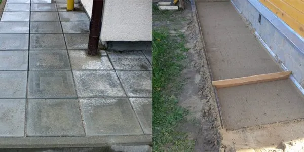 Отмостка из тротуарной плитки