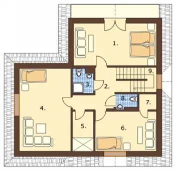 План жилого этажа дома