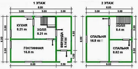 план дома 6х6