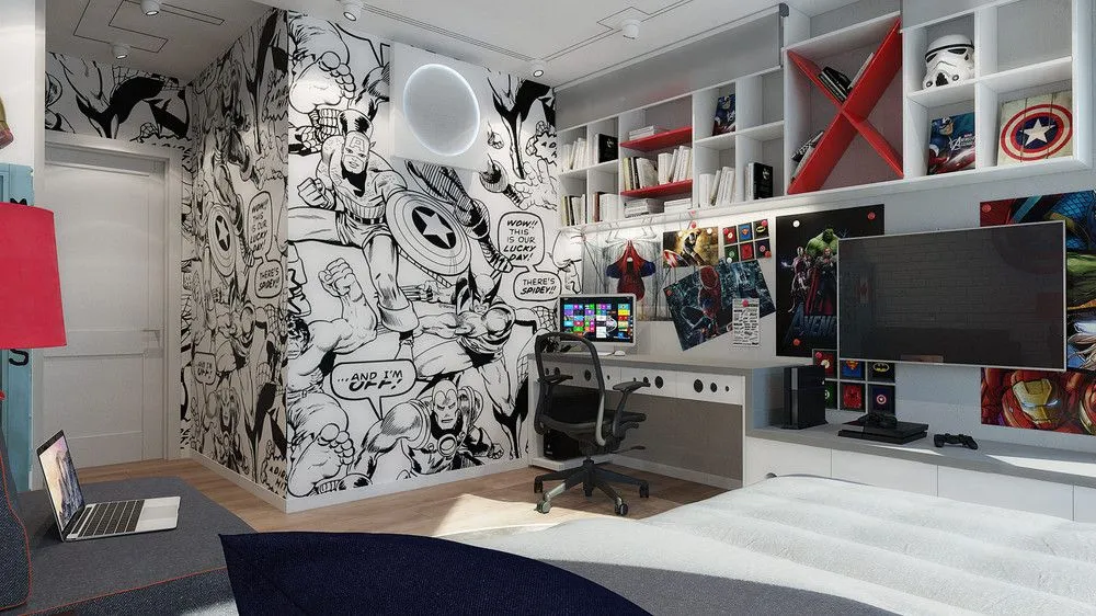 Подростковая комната в стиле комиксов