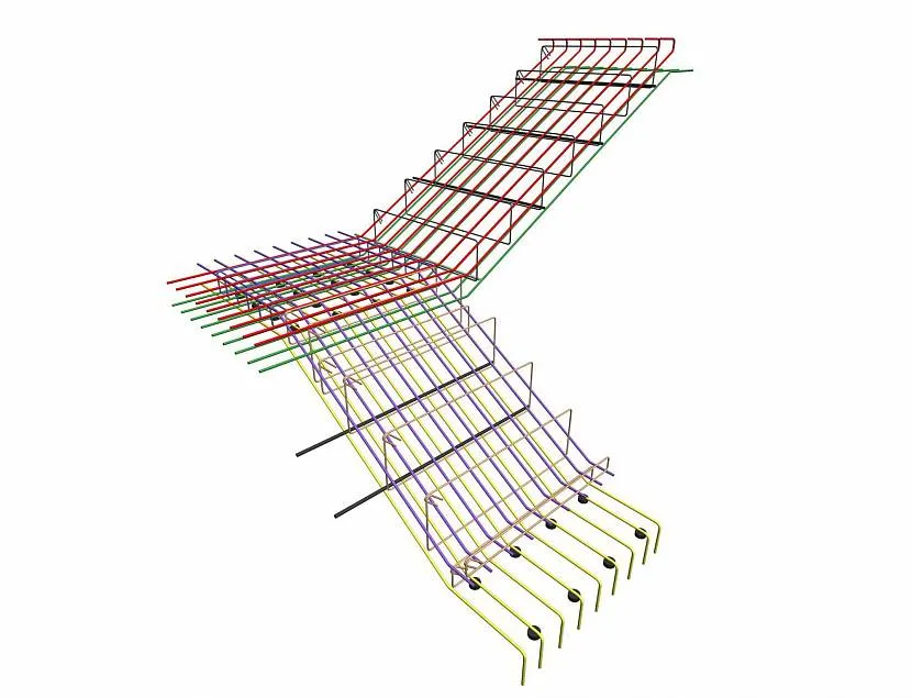 Схема армирования лестничного марша