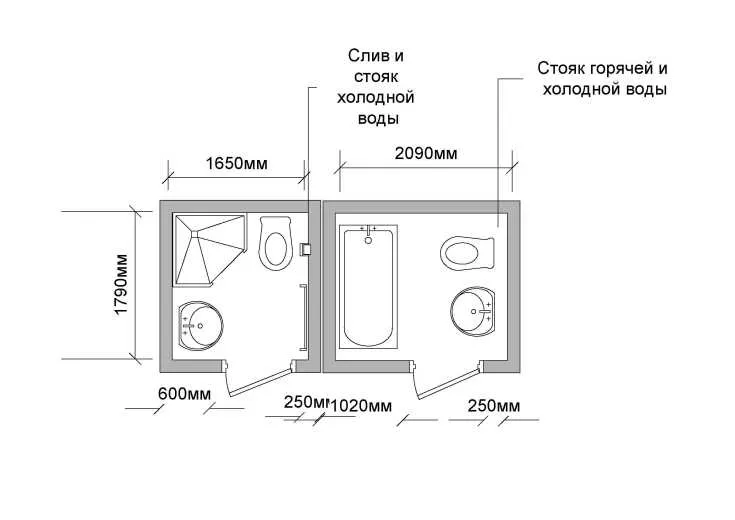 обустройство ванных комнат с туалетом и душем в частном доме