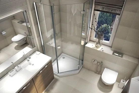 обустройство ванных комнат с туалетом и душем в частном доме