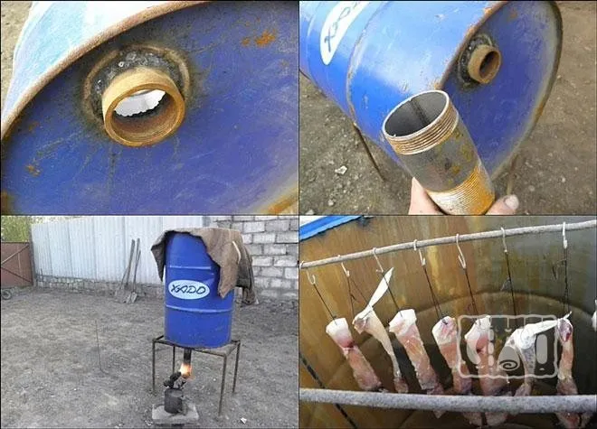 Фото коптилки из бочки и паяльной лампы