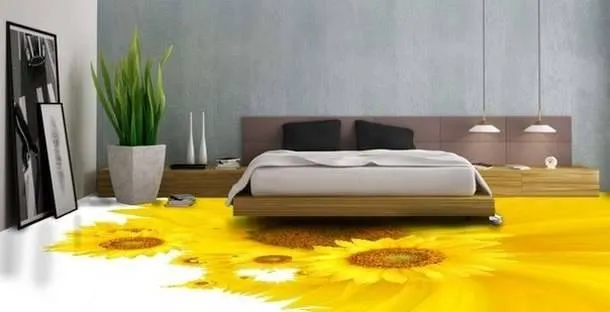 В комнате для сна также будут уместны цветочные мотивы