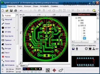 Рисунок печатной платы из программы Sprint Layout