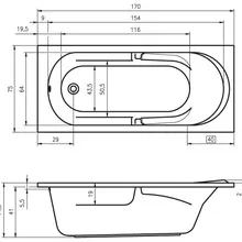 Riho Future BC 28 170x75 Акриловая ванна 170x75x44,5 см, Нидерланды - фото 1 - фото 2