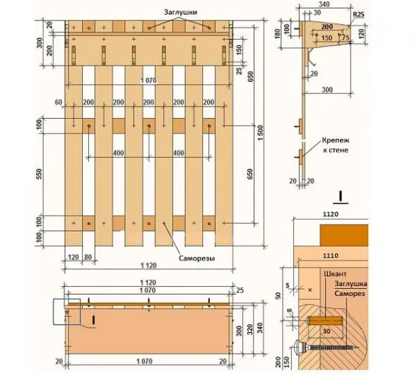 чертеж вешалки