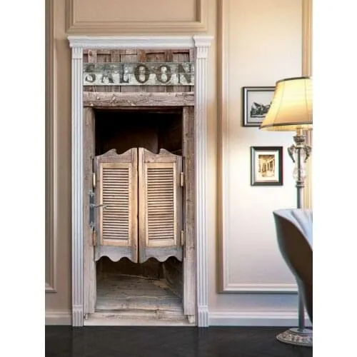 Декоративная наклейка на входную дверь «Старая дверь в салун», самоклеющаяся, единым полотном