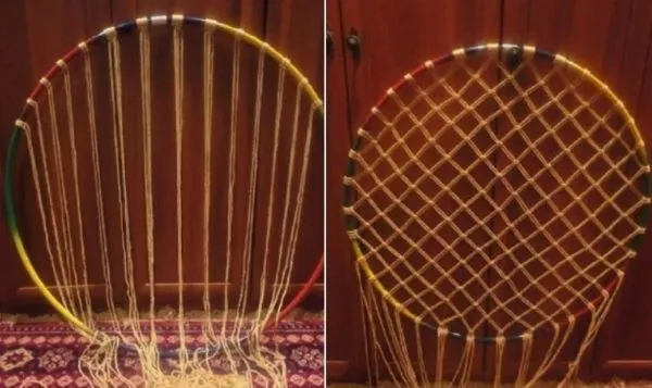 Плетение кресла на круглом каркасе
