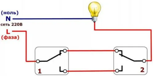 Как работает проходной выключатель