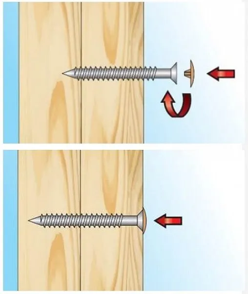 саморез по дереву с заглушкой