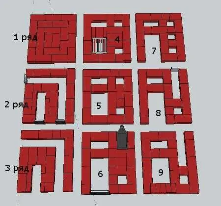 Порядовка кирпичной печи для гаража