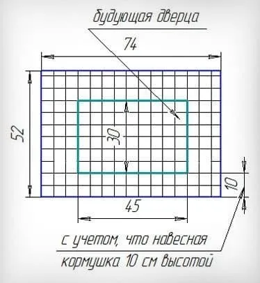 Передняя стенки клетки для кур