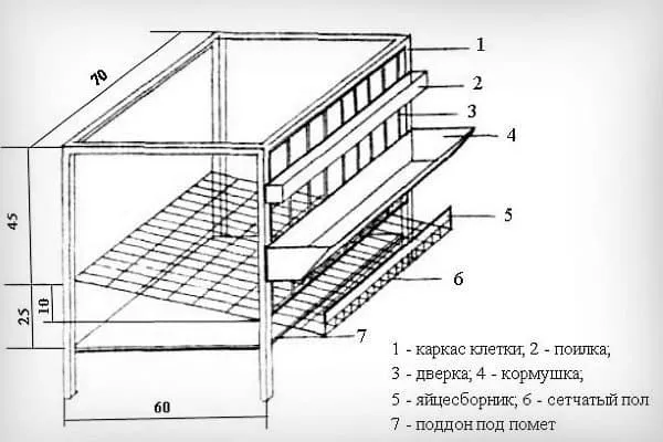 Чертеж металлической клетки для несушек